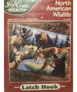 RARE VTG J&amp;P Coats Latch Hook Kit NORTH AMERICAN WILDLIFE 40&quot; x 27&quot; 2505... - $1,012.68 MXN