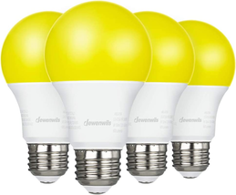 4 Pack LED Light Bulbs Outdoor, A19 Yellow Light Bulb, 9W(60W Equival - £22.66 GBP