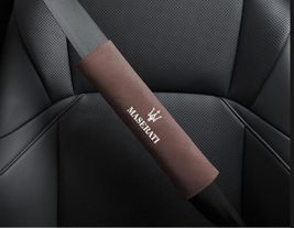 Maserati Brown Car Seat Belt Cover Seatbelt Shoulder Pad 2 pcs - £12.57 GBP
