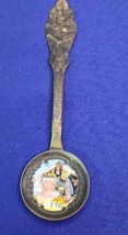 1970 Frohe Weihnachten Enameled Klepa Arts Silver Plate Nativity Scene Spoon - £11.26 GBP