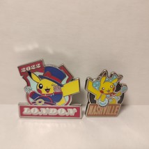 Pokemon TCG Official London And Nashville Pikachus Enamel Pins Bundle Near Mint - £11.54 GBP