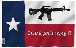 Anley Fly Breeze 3x5 Foot Texas Come and Take It Flag - M4 Carbine Rifle Flags - £5.42 GBP