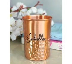Pure Copper Glass With Half Lecquer Hammer Design Tumbler Cup For Water ... - £17.85 GBP