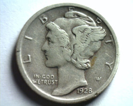 1928-D MERCURY DIME VERY FINE+ VF+ NICE ORIGINAL COIN BOBS COINS FAST SH... - $48.00