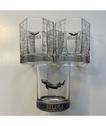 3 Beluga Glass Premium Vodka Russian Lowball Rocks Tumbler Glasses Pewte... - $64.47 CAD