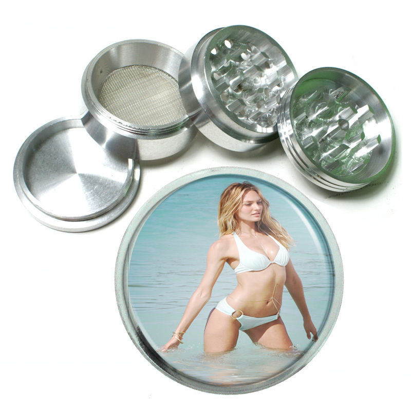 Beach Babes Pin Up D10 Aluminum Herb Grinder 2.5&quot; 63mm 4 Piece - $16.78