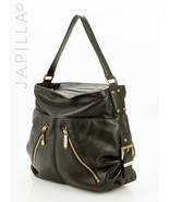 COOL MICHAEL KORS BLACK PEBBLED SOFT LEATHER ZIPPER SHOULDER BAG! - $117.81