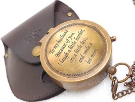 Brass Engraved Quote Compass | Gifts for Husband, Hubby, Spouse | to My Husband  - £25.57 GBP