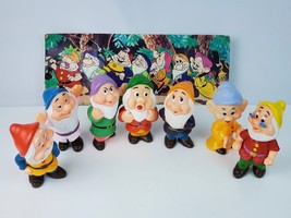 Vintage Walt Disney Seven Dwarves rubber PVC toys w/ squeaker 7 dwarves - £24.73 GBP