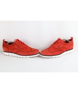 Cole Haan Zerogrand Mens 10 W Suede Leather Oxford Wingtips Dress Shoes Red - €85,35 EUR