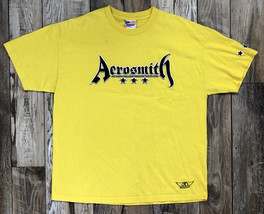 Vintage Aerosmith T-Shirt Murina - Yellow Black Stars Size XL - $79.19
