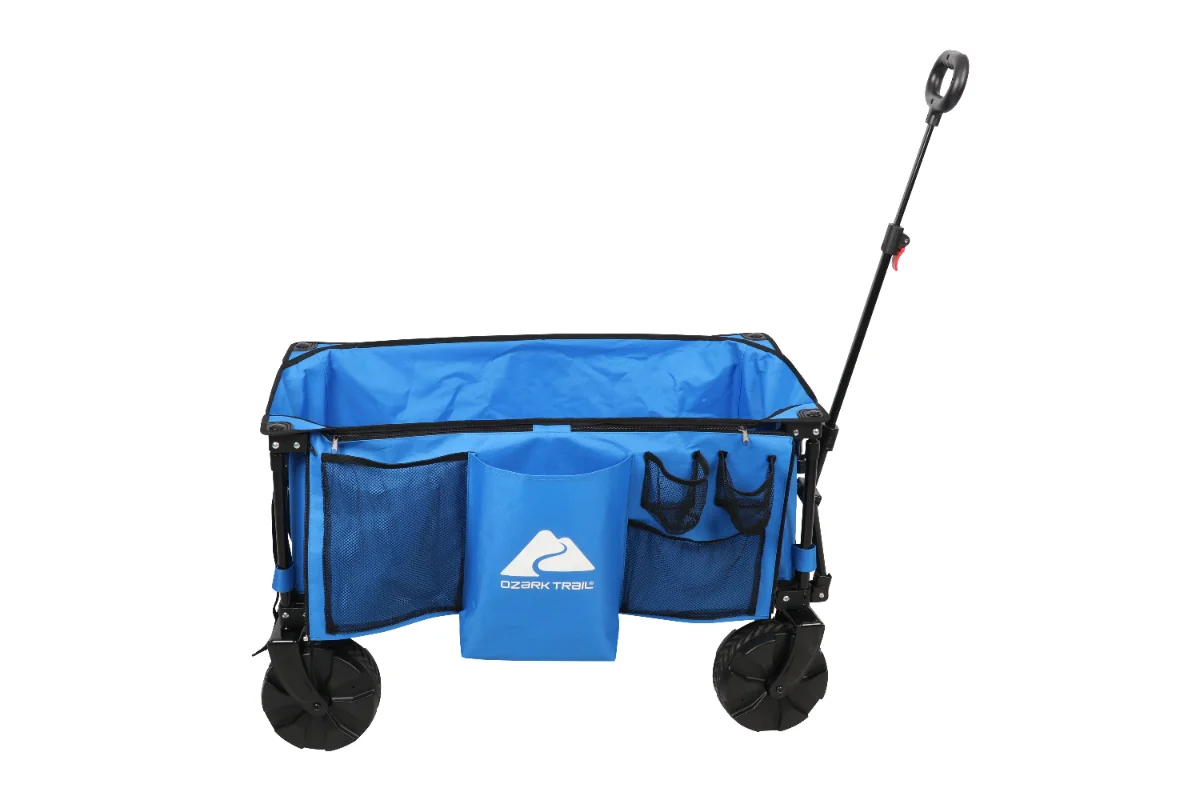 Ozark Trail Camping All-terrain Folding Wagon with Oversized Wheels, Blue tool - £92.12 GBP+