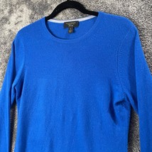 Charter Club Cashmere Sweater Womens Medium Blue Soft Luxury Pullover Cr... - $16.23