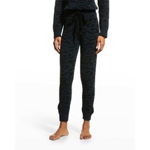 PJ Salvage Royal Socialite Navy Leopard Sweater Pants Jogger Fuzzy Soft Pajama M - £16.36 GBP