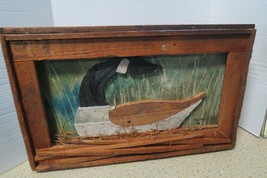 Vintage 1988 Inlaid Wood Picture Signed Larry Minter Florida Wood Folk A... - £31.38 GBP