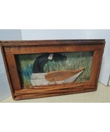 Vintage 1988 Inlaid Wood Picture Signed Larry Minter Florida Wood Folk A... - £31.27 GBP