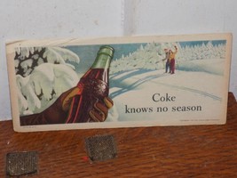 Vintage 1947 Coke Knows No Season Cardboard Ink Blotter - $221.44 MXN