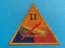 POST WWII, U.S. ARMY, OCCUPATION PERIOD, II ARMORED CORPS, BULLION, PATCH - £27.37 GBP