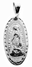 Virgin Mary (Virgen de Guadalupe) Oval Medallion Pendant .925 Sterling Silver - £39.22 GBP