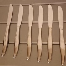 SIX Oneida Ltd. LA ROSE Stainless Dinner Knives Wm A Rogers Premier Flat... - $17.99
