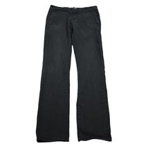 RSQ Pants Womens 28 Black Mid Rise Flat Front 4 Pocket Skinny Tapered Chino - $29.68