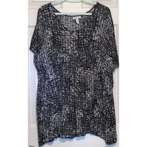 Liz Lange Maternity Women&#39;s Black Gray White Short Sleeve Blouse Size XXL - $15.00