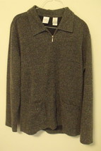 Womens Emma James Tweed Black and White Full Zip Long Sleeve Top Size Large - £11.95 GBP