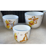 Disney Winnie the Pooh White Ceramic Planters Pots Fall Leaves Pumpkins ... - $74.99