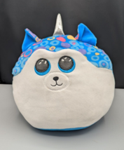 2021 Pillow Unicorn TY Squish a Boos HELENA UniHusky Dog Cushion Plush 10&quot; - $5.41