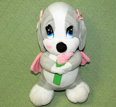 11&quot; Nanco Honey Angel Dog Sad Sam Grey With Pink Wings Stuffed Animal Plush Toy - £12.33 GBP