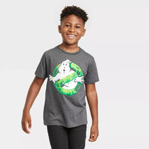 Boy&#39;s Ghostbusters Glow in the Dark Short Sleeve Graphic T-Shirt (XS 4-5) &quot;GRAY&quot; - £6.79 GBP