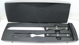 Pampered Chef Meat Knife And Fork Carving Set With Case &amp; Built-In Sharp... - $18.99