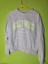 Divided Womens Sweatshirt Gray Neon Yellow Hollywood Blvd Pullover Size Medium - $19.59