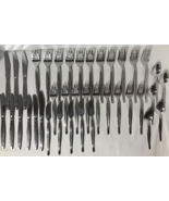 Rare Monix Spain 18/10 Inox Lot of Stainless Flatware 39 Pieces Dots Man... - $107.91