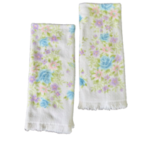 VTG Springmade Floral Flower Power Set Of 2 Bath Towels - £19.45 GBP