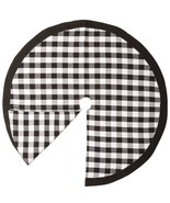 Holiday Time 48 inch Black and White Buffalo Plaid Checkered Tree Skirt - £9.56 GBP