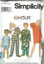 Simplicity Sewing Pattern 7407 Pajamas Nightshirt Robe Bag Booties Child... - $12.56