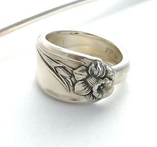 Spoon Ring Daffodil Choose Custom Size Handmade Vtg Silverware Jewelry - £14.38 GBP