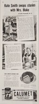 1942 Print Ad Calumet Double Acting Baking Powder Kate Smith&#39;s Cake Recipe - £16.81 GBP