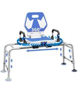 Sliding Shower Chair Swivel Tub Transfer Bench with Backrest and 400lbs ... - $142.49