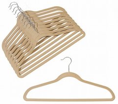 ULTRA-SLIM Velvet SHIRT/PANT Hangers - Set Of 100 - Camel - £70.06 GBP