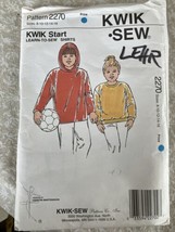 Kwik Sew  #2270 Sizes 8-10-12-14-16 Boys' Girls' Shirts Hoodies 1993 UNCUT - £11.00 GBP