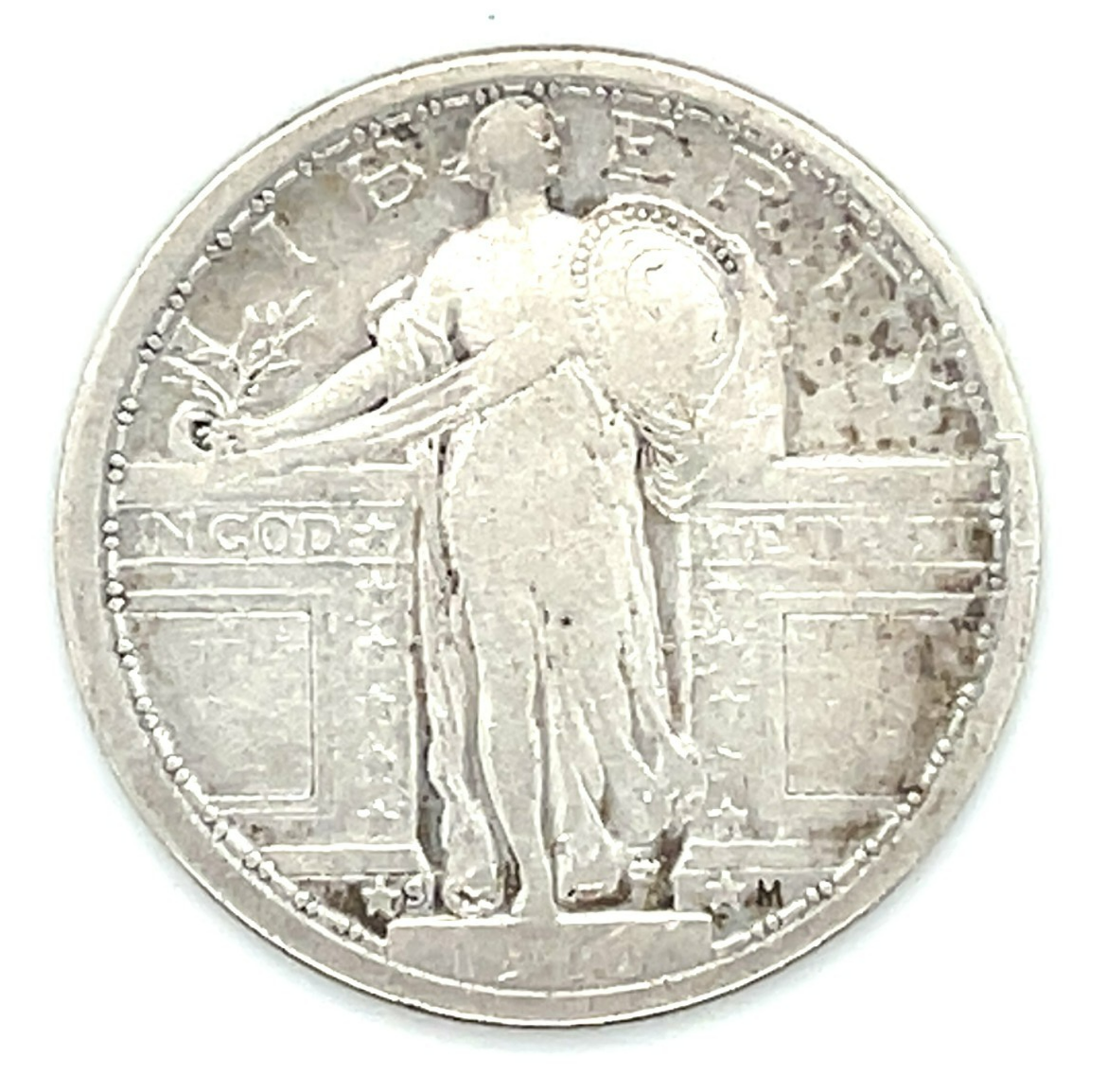 1917-S 25C Type 1 Standing Liberty Quarter in Very Good Condition, 4-Dig... - $79.19