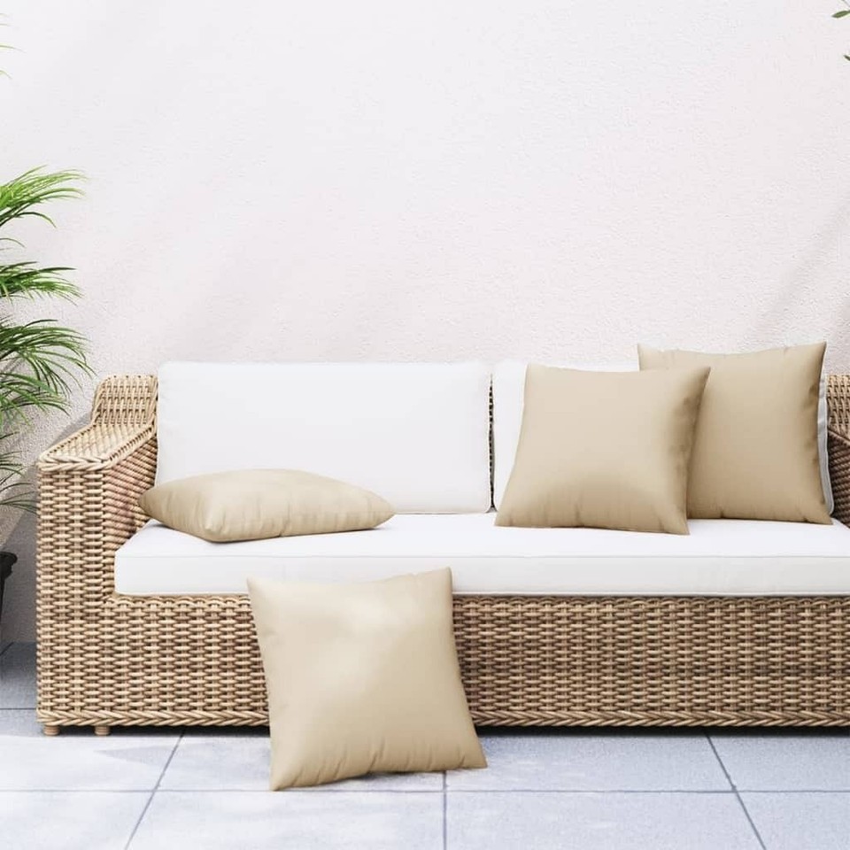 vidaXL Throw Pillow Set of 4 Beige Polyester 23.6 x 23.6 in - $84.98
