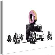 Tiptophomedecor Stretched Canvas Street Art - Banksy: The Donut Police - Stretch - $79.99+