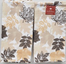 2 Same Dual Cotton Kitchen Towels (16&quot;x26&quot;) Multicolor Fall Leaves Mix, Ritz - £12.85 GBP