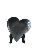 Heart Shaped Jewelry Storage Tray Organizer Silver Tone Plate - $14.80
