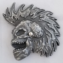 Belt Buckle Punk Rocker Skull With Mohak Hair And Earing - £18.13 GBP