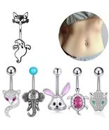 6 PCS Belly Button Rings - 14 Gauge Navel Piercing Body Jewelry - €16,33 EUR