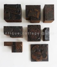 Lot Antique 8pc Grocery Store Typeset Printers Blocks Metal Wood Food Soap Drink - £38.68 GBP